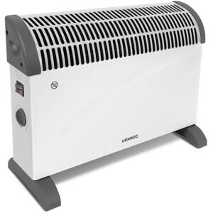 VONROC El-radiator - 2000W - Hvid - Justerbar termostat - 3 varmeindstillinger - Til rum op til 24m2 - Ekstra tykt stål