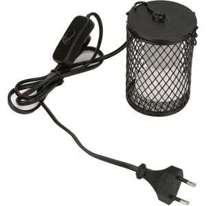 Hurtig levering Chick Heat Lamp, 100w Terrarium Heat Lamp Keramisk Lamp Guard Heat Emitter Varmelampe Med Switch Eu-stik 220-230v (sort)