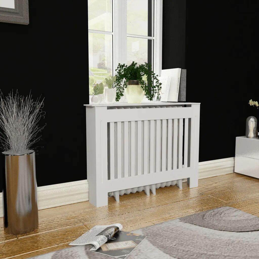 vidaXL radiatorskjuler i MDF 112 cm hvid