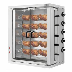 GGM GASTRO - Grill à poulet électrique ECO - 16,5kW - avec 5 broches pour 30 poulets