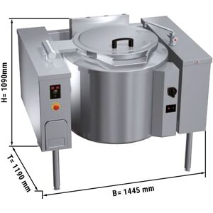 GGM Gastro - Chaudiere a gaz basculante - 150 litres - 21 kW - Chauffage indirect Argent