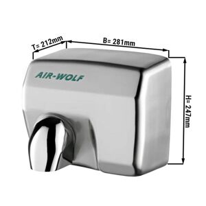 GGM Gastro - AIR-WOLF Seche-mains avec capteur infrarouge - Acier inoxydable Argent