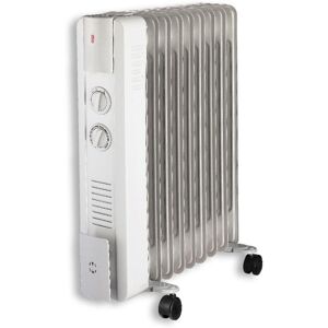 - Radiateur Bain d'huile 2500W WIN -50,5 x 23,5 x 62,5 cm - Thermostat mécanique -Blanc