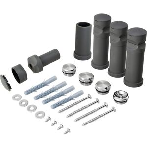 MEYKOERS Support de montage pour radiateur sèche-serviettes, Anthracite abs support kit, pour distance entre les tuyaux de 37 à 40 mm de Porte-serviettes - Publicité