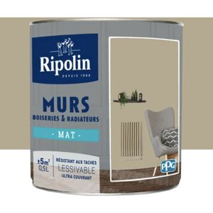 Ripolin - Peinture Murs, Boiseries, Radiateurs Mat Beige Cachemire 0,5 l - Beige cachemire - Publicité