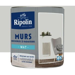 Ripolin - Peinture Murs, Boiseries, Radiateurs Mat Gris Cétus 0,5 l - Gris cétus - Publicité