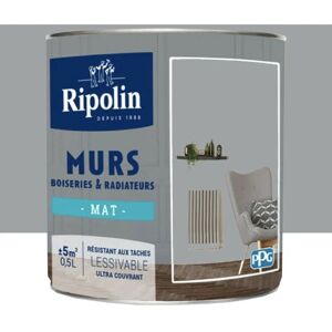 Ripolin - Peinture Murs, Boiseries, Radiateurs Mat Gris Galet 0,5 l - Gris galet - Publicité