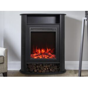 FLAMATECH Cheminee electrique a poser avec manteau L84x P33 x H111cm Noir MOMBACHO