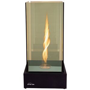 Cheminée de table, une flamme torsadée comme une tornade superbe, effet à l'infini avec verre trempé