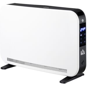 HOMCOM Radiateur électrique avec thermostat et timer - chauffage panneau rayonnant 1830-2180 W - panneau LED tactile - acier plastique noir blanc