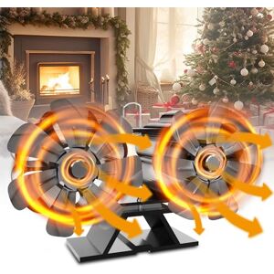 Yontwe 3 en 1 ventilateur de poêle à bois 5 pales support de ventilateur de  brûleur à bûches 180° Rotation magnétique ventilateur de cheminée à bois  ventilateurs de cheminée alimentés par la