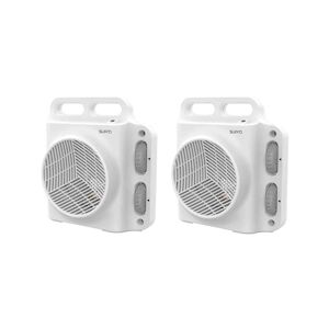 Supra 2x Radiateurs Soufflant 2000w Ip21 Blanc Thermostat Mécanique Usage Non Intensif Supra