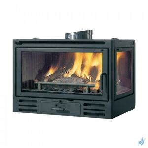 EDILKAMIN Insert à bois EDILKAMIN Firebox Riga 49 SX Puissance 9.6kW avec vitre latérale à droite Sortie Fumée Supérieure