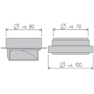 Beretta Clima Kit dèdoublè Beretta ø80 pour Chaudière Idrabagno LX-17 1220409