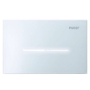 Pucciplast Plaque de commande Pucci Eco Sfioro pour réservoirs de chasse verre blanc 80140001