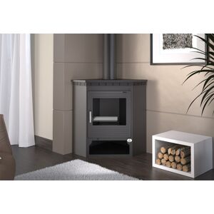 FM Calefaccion Poele a bois d?angle double combustion avec bucher integre 11 kW ? M-105