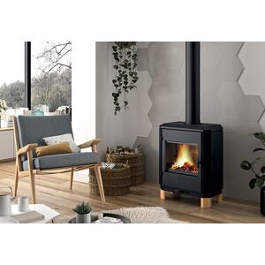 Invicta Poêle à bois en fonte double combustion Carolo Zen – 8 kW - Publicité