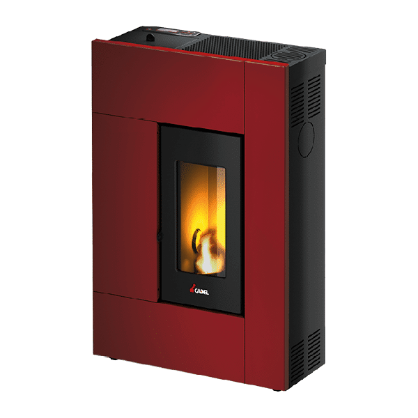 cadel 7019583 stufa a pellet 5,2 kw ventilato termostufa capacità 12 kg colore rosso - 7019583 spirit 3