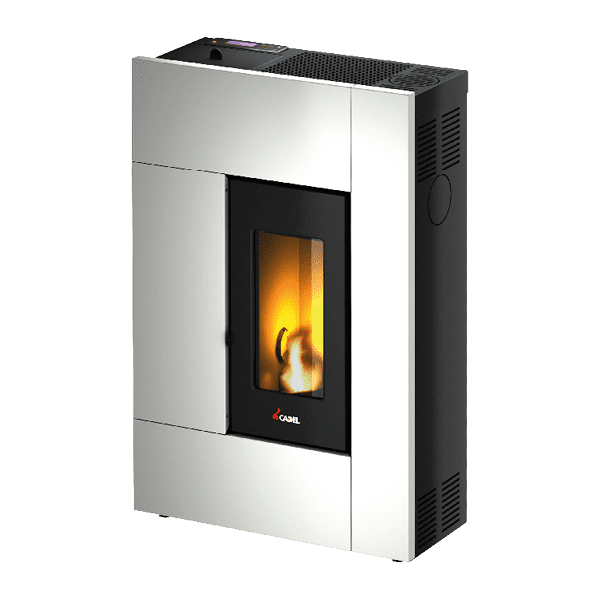 cadel 7019584 stufa a pellet 5,2 kw ventilato termostufa capacità 12 kg colore bianco - 7019584 spirit 3