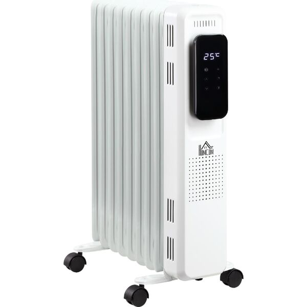 dechome 261v90 radiatore a olio a 9 elementi temperatura regolabile 3 livelli di riscaldamento e timer 42.5x24x63cm bianco