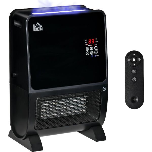 dechome 280v90 stufa elettrica 2 in 1 con umidificatore luce led a 3 colori e ultravioletti timer e telecomando 33x21x49.5cm nero