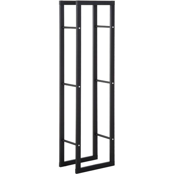 dechome 8d0147 scaffale porta legna verticale per interno in ferro nero 40x25x150 cm - 8d0147