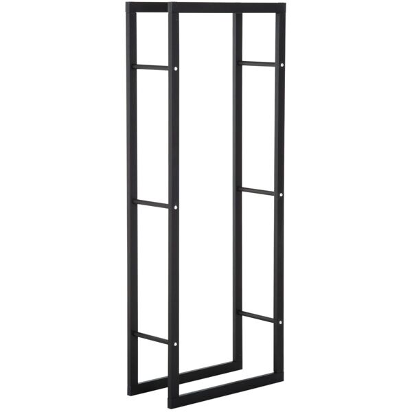 dechome 8d0148 scaffale legnaia per casa e giardino portata 100 kg nero 60x25x150 cm - 8d0148