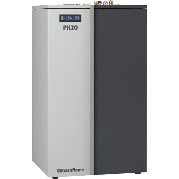 nordica extraflame pk 20 caldaia a pellet 20 kw termostufa capacità serbatoio 75 kg volume 573 m3 controllo wifi pompa pmw - pk 20