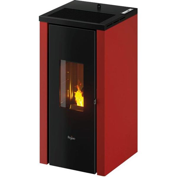 pegaso 702031 stufa a pellet 7 kw ventilato termostufa capacità 15 kg colore rosso - 702031 vera