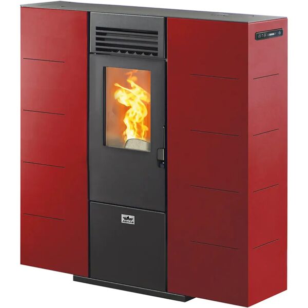 adler stufa a pellet ad aria  iris 6 6,14 kw bordeaux