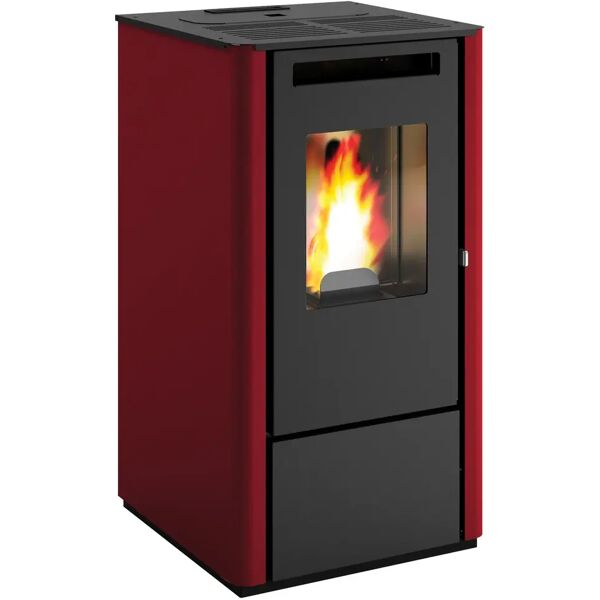 punto fuoco stufa a pellet ad aria  loren 8 kw rossa