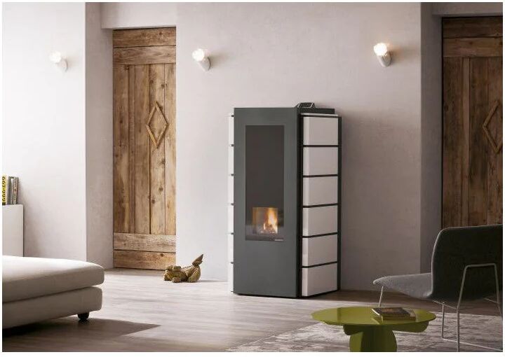 stufa a pellet palazzetti ecofire sabina idro 20 kw con acqua calda sanitaria