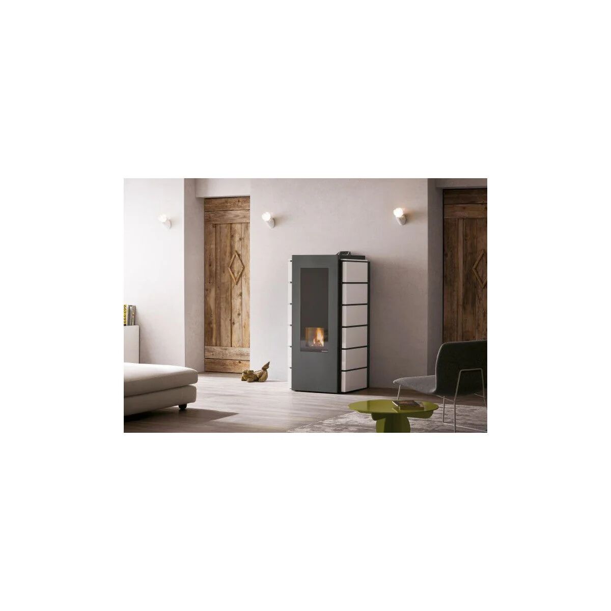 stufa a pellet palazzetti ecofire sabina idro 20 kw