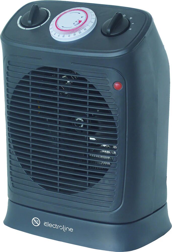 Electroline FHE220TIME stufetta elettrica Interno Nero 2000 W Riscaldatore ambiente elettrico con ventilatore