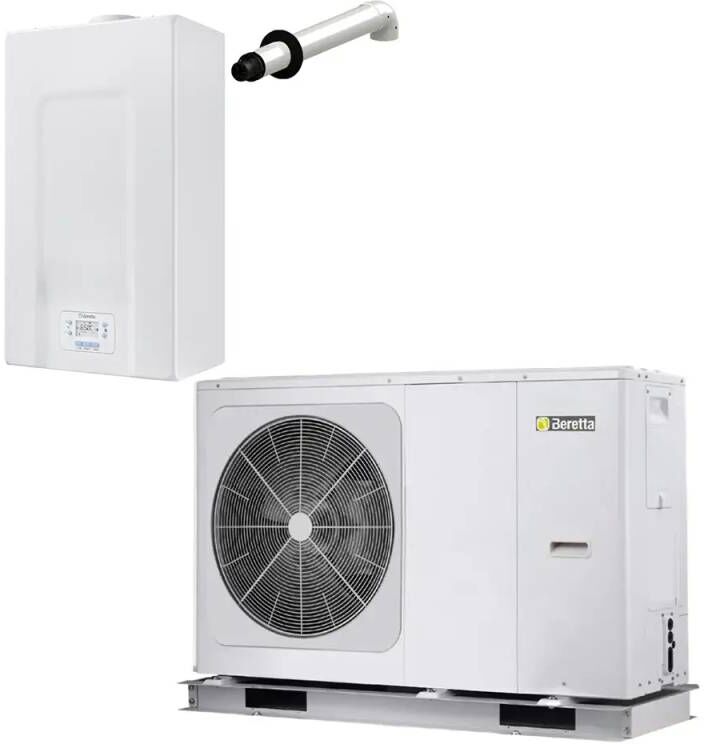 Beretta Sistema Ibrido Con Caldaia A Condensazione Mynute X 35c Da 35 Kw E Pompa Di Calore Hydro Unit M Da 14 Kw