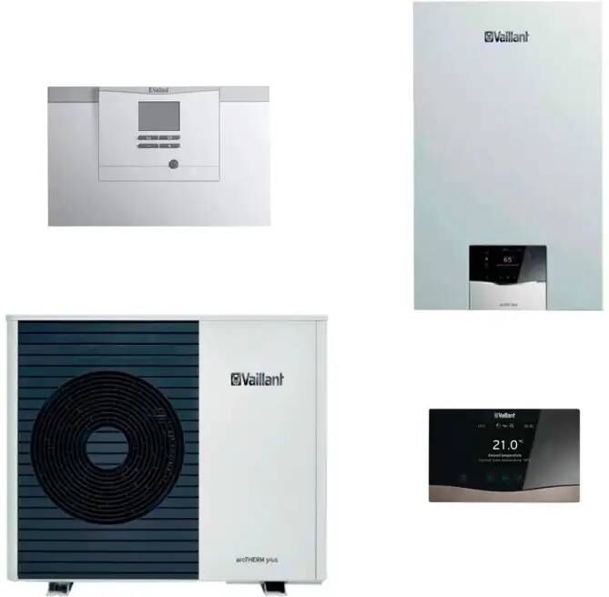 Vaillant Sistema Ibrido Pdc Arotherm Plus Vwl 85/6 A Da 8 Kw E Caldaia Ecotec Plus Vmw 30cs/1-5