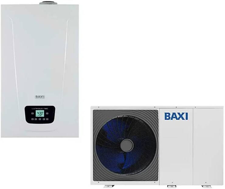 Baxi Sistema Ibrido Con Caldaia Da 33 Kw In Integrazione Alla Pompa Di Calore Auriga 10 Kw Monoblocco Inverter Monofase R32