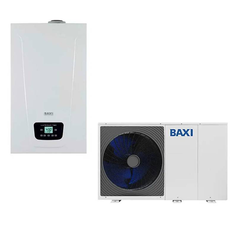 Baxi Sistema Ibrido Con Caldaia Da 28 Kw In Integrazione Alla Pompa Di Calore Auriga 8 Kw Monoblocco Inverter Monofase R32