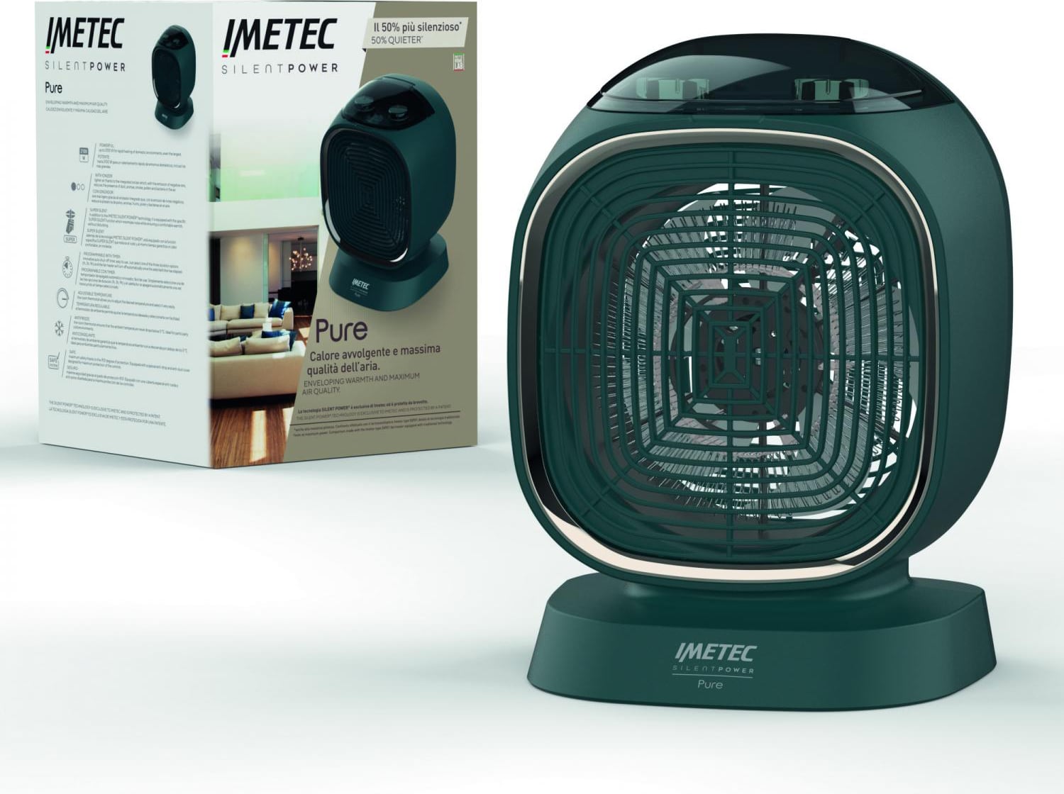 Imetec 4031 Termoventilatore Potenza 2200 Watt 4 Livelli Ip21 Termostato E Timer - 4031