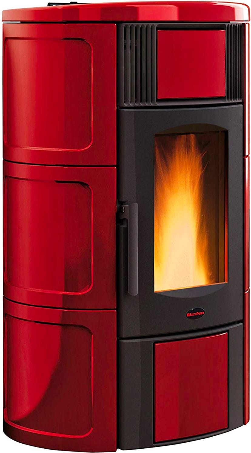 nordica extraflame Iside Idro 2.0 Stufa A Pellet Idro 19 Kw Capacità Serbatoio 35 Kg Termostufa Volume 545 M³ Colore Bordeaux - Iside Idro 2.0