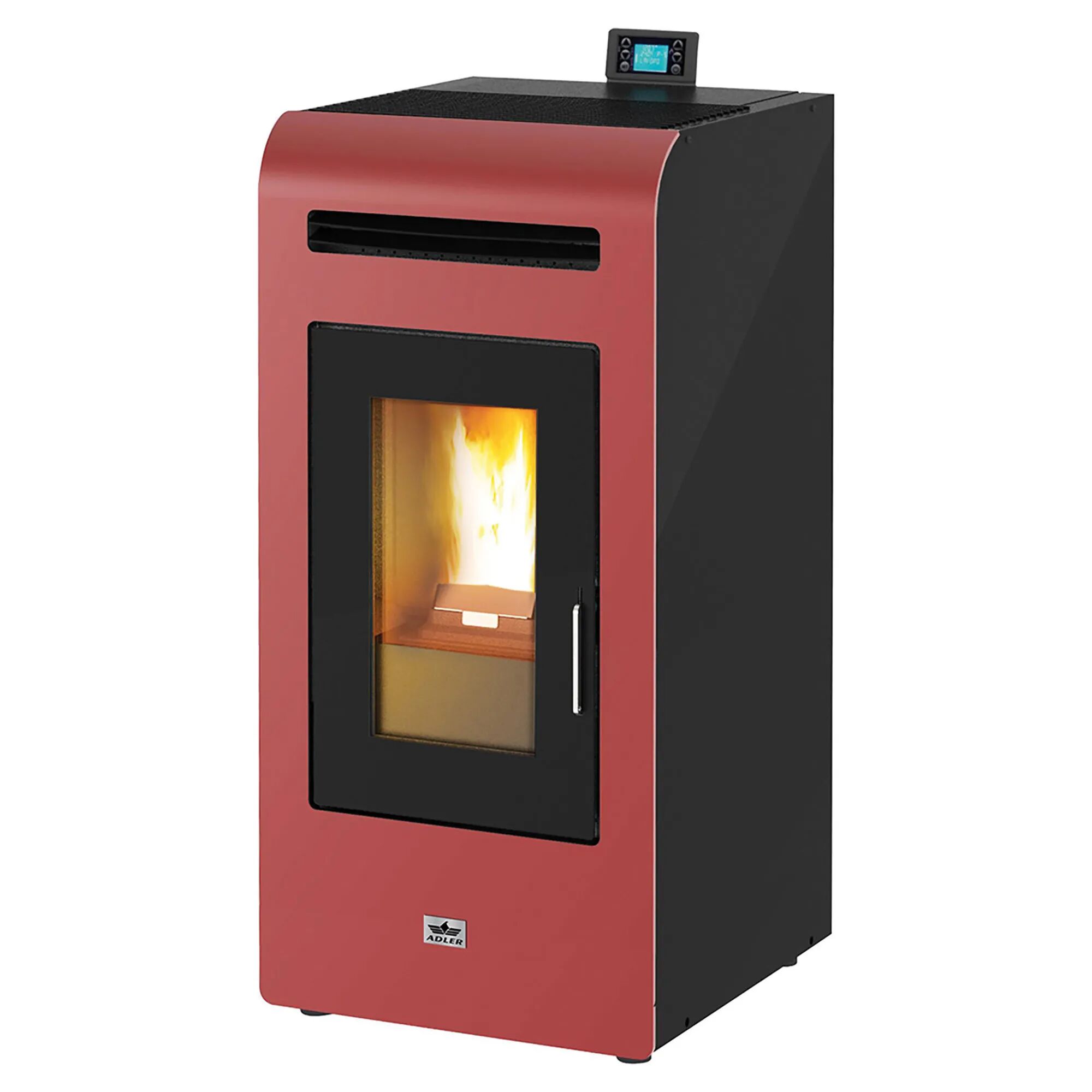 ADLER Stufa A Pellet Ad Aria  Cortina 16c Canalizzata 15,2 Kw Bordeaux