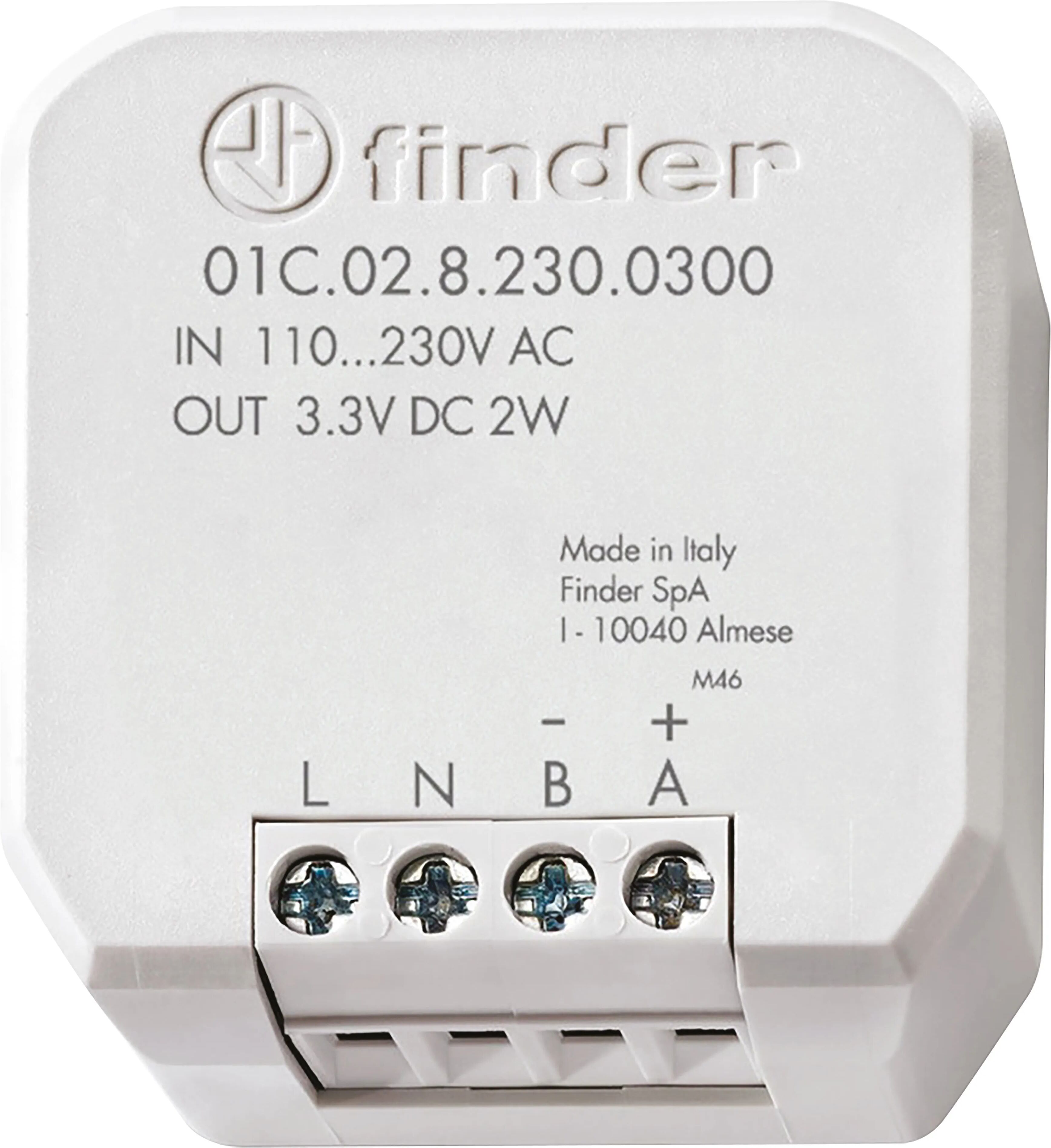 Finder ALIMENTATORE  DA INCASSO PER TERMOSTATO BLISS TENSIONE 110-230V USCITA 3 VDC