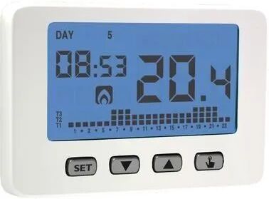 Vemer CRONOTERMOSTATO DIGITALE  CHRONOS A PARETE SETTIMANALE SCHERMO LCD RETROILLUMINATO BIANCO