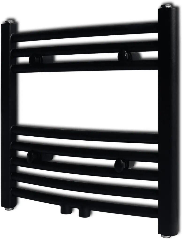 vidaXL Radiator/handdoekenrek gebogen 480x480 mm zwart