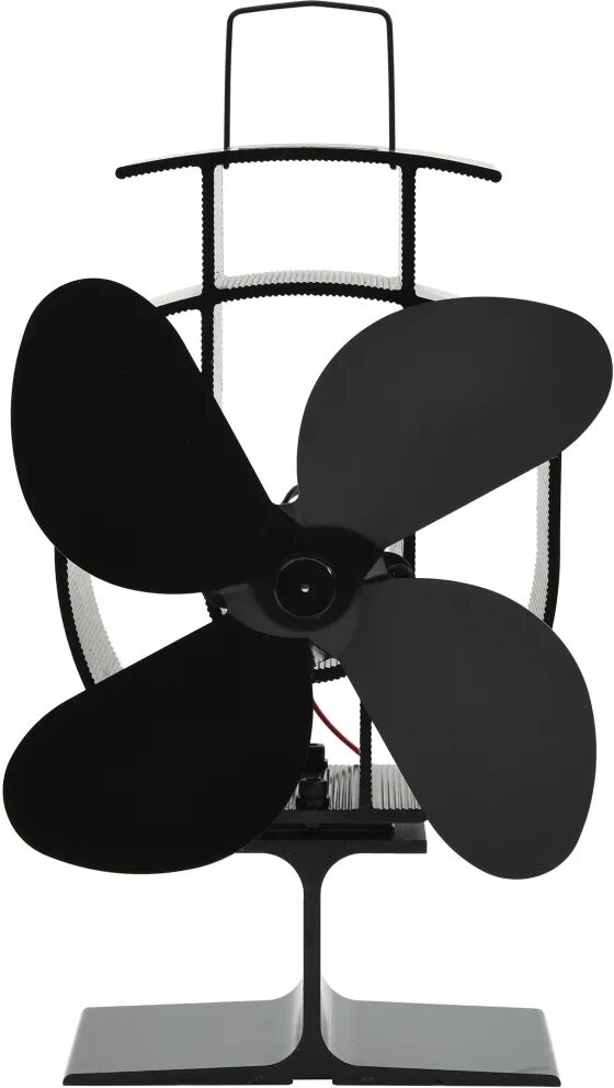 vidaXL Kachelventilator met 4 vinnen zwart