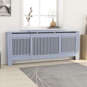 vidaXL Radiatordeksel MDF grå 205 cm