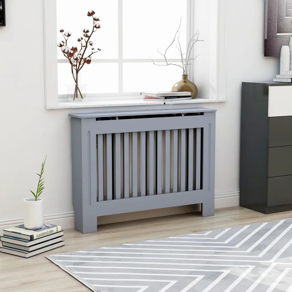 vidaXL Radiatordeksel antrasitt 112x19x81 cm MDF