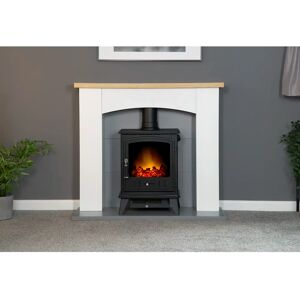 Huxley Adam 100Cm W Electric Stove Suite gray/white 89.0 H x 100.0 W x 35.0 D cm