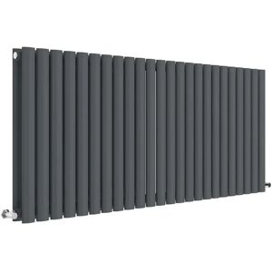 Hudson Reed Revive Horizontal Designer Radiator gray 600.0 H x 1398.0 W x 7.8 D cm