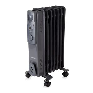 Warmlite Oil Filled Radiator with Adjustable Thermostat and Overheat Protection, 1500W gray 54.5 H x 24.0 W x 32.0 D cm